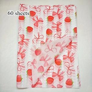 TEMU 15/60장, 로맨틱 핑크 딸기 무늬 선물 포장용 조직지, 50*35cm 얇은 종이, 선물 포장, 의류 방습, 선물 상자 채우기, 약한 보호, 생일 선물 장식, 데이 선물, 크리스마스 선물에 적합합니다.
