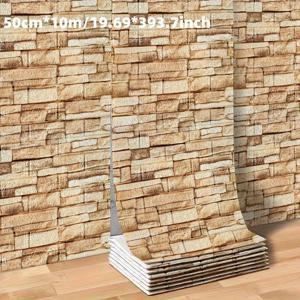 TEMU 10M 롤형 자가 점착식 3D 폼 벽 타일, 벽돌 패턴. 이 텍스처 벽 패널은 홈 데코에 적합하며, 시공 및 청소가 용이하며, 거실, 주방, 침실, 기숙사 및 사무실 개조에 이상적입니다.