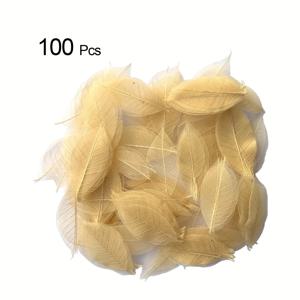 TEMU 50/100개 잎 뼈대 공예, 무색 나무잎 스켈레톤, 5.9-9인치 인공 식물 스크랩북 장식, 결혼식, 학교 문구류, 부케, 계절 선물, 카드 만들기, DIY 공예용 데코