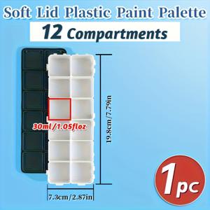TEMU 10/12/24/36/44/48칸 팔레트, 여행용 고무 뚜껑 팔레트 박스, 수채화, 드로잉, 페인팅, 유화, 아크릴, 전문가, 성인 및 를 위한 미술 용품|아크릴물감