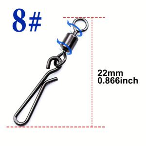 TEMU 낚시 미끼 및 트롤링 태클용 스테인리스 스틸 낚시 스위벨 및 클립 100개