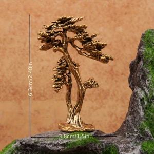 TEMU 빈티지 스타일 황동 분재 나무 조각 - 우아한 골드톤 가지, 집 & 사무실 장식에 완벽, 거실, 침실, 사무실에 이상적, 전원 필요 없음, 사무실 장식 | 우아한 장식 | 세밀한 장인 정신, 분재 나무 장식