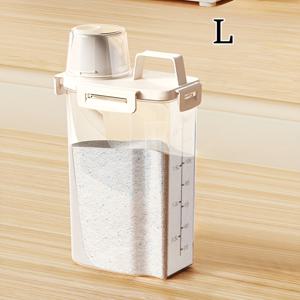 TEMU 세탁 세제용 투명 플라스틱 용기 1개 (계량컵 뚜껑 포함) - 가정용으로 적합한 대용량 밀폐형 디스펜서, 내구성이 뛰어난 플라스틱 재질, 용량 스케일, 세탁실 또는 욕실에서 세제 분배에 이상적