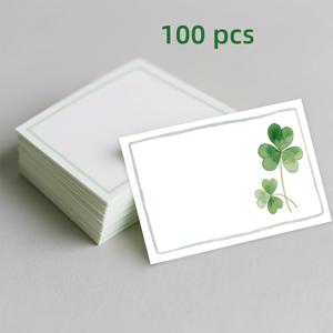 TEMU 행운의 클로버 디자인의 50/100개의 빈 스티키 노트, 감사, 생일, 졸업 등에 완벽 - 친구, 교사, 동료, 직원을 위한 이상적인 선물