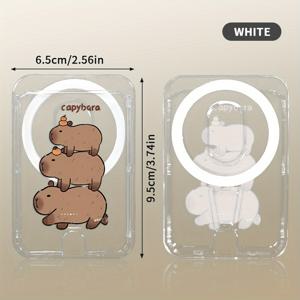 TEMU 층층이 카피바라 패턴이 돋보이는 고급스럽고 스타일리시한 카드 홀더. 아이폰 16, 15, 14, 13, 12 Pro Max PLUS와 호환되는 지갑 액세서리로 사용 가능. 은행 카드 또는 신용 카드 1-3장까지 보관 가능하며 내장된 보안 포켓이 함께 제공됩니다.