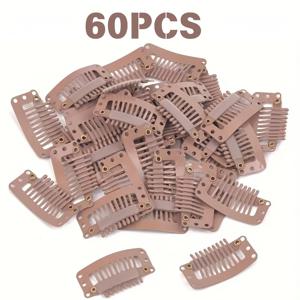 TEMU 60개입 편안한 고무 클립 헤어 클립 | 재봉식 헤어 클립, 헤어 빗 고정, 가발 및 헤어 익스텐션용 작은 헤어핀, 남녀공용 성인