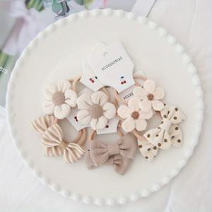 TEMU 10개 세트 달콤한 컬러풀 플라워 리본 머리끈 - 소녀용 부드러운 폴리에스터 헤어 액세서리, 다양한 꽃무늬 패턴, 일상 사용에 완벽, 귀여운 헤어 액세서리, 장난기 있는 머리끈, 튼튼한 머리끈, 꽃 머리핀, 소녀용 헤어 액세서리