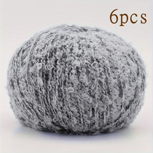 TEMU 알파카 60%, 폴리에스터 30%, 안티필링 섬유 10% 혼방으로 제작된 6개입 털실 세트입니다. 독특한 루프 디자인으로 스웨터, 스카프, 모자, 바지, 조끼, 인형 머리 등 스웨터 뜨개질 및 코바늘 뜨개질에 적합하며 부드럽고 따뜻한 각종 공예품 제작에 사용할 수 있습니다.|뜨개실