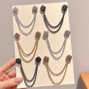 TEMU 6개 세트 카멜리아 조절 가능 버튼, 옷, 스카프, 바지 다리, 커프 자석 버클, 단축 핀, 고정 링, 너무 긴 밑단, 고정 버튼