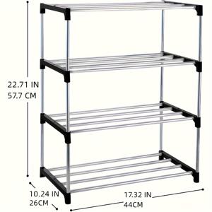 TEMU 1개 공간절약형 신발장, 헤비듀티 다층 선반, 간편한 조립 및 분해, 휴대용 튼튼한 신발 캐비닛 - 가정, 사무실, 현관용 - 플라스틱 프레임 & 금속 보강 - 스탠딩 신발장
