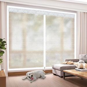 TEMU 겨울 침실용 초대형 밀폐 창문, 드릴 없이 설치하는 모기 커튼, 두꺼운 단열 필름, 보온 버블 필름, 60-200cm 폭의 창문에 적합한 방풍 및 방한 커튼