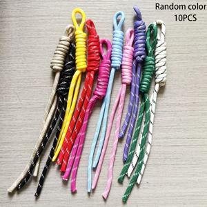 TEMU 10개 세트 핸드메이드 여성용 키체인 DIY 액세서리 - 컬러풀 패션 나일론 로프 가방 장식, 꼬임 매듭 휴대폰 끈, 내구성 있는 폴리에스터 소재, 가방과 열쇠 장식에 완벽 | 스타일리시 키체인 | 유연한 키체인