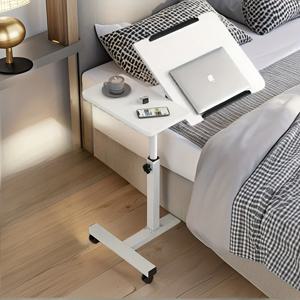 TEMU 리프트형 360° 회전 사이드 테이블, 공구 없이 설치 가능, 경목재 패널 금속 베이스, 거실 침실 서재 다기능 가구, 공간 절약형 디자인, 고밀도 섬유판 하중 지지대, 컴팩트 이동식 수납 사이드 테이블