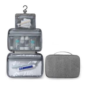 TEMU 2개/1개 회색 4단 습식 및 건식 세면도구 가방 – 출장 및 호텔 숙박을 위한 다중 수납 공간 정리함; 도시 여성 및 통근 시 터치업을 위한 세련된 경량 메이크업 파우치