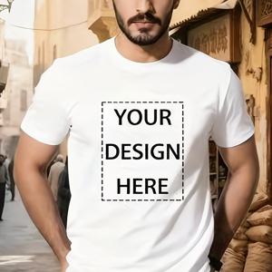 TEMU 남성 맞춤 로고/텍스트 티셔츠 - 이름/브랜드/메시지 프린팅, 캐주얼 라운드넥 반팔 여름 티, 대량 주문 가능, 홍보 행사용, 기계 세탁 가능 단색 셔츠 (디자인 제한없음)|남자반팔티