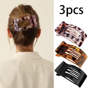 TEMU 2D 플랫 - 2D 평면 - 여성용 무광 플랫 헤어 클립 3개 - 강력한 그립 거북이 클립, 넓은 옆면 그립, 레트로 스타일, 모든 헤어 타입에 적합, 일상 스타일링 및 특별한 날에 안전하고 오래 지속, 헤어 추가