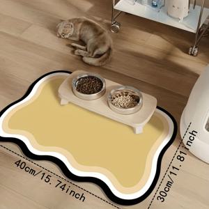 TEMU 미끄럼 방지 표면의 북유럽 디자인을 특징으로 하는 속건성 흡수성 애완동물 밥그릇 매트
