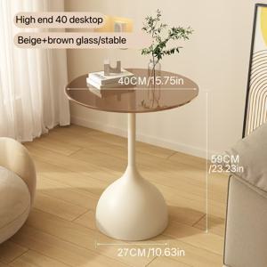 TEMU 모던 사이드 테이블, 강화유리 테이블 상판과 금속 연철 프레임의 작은 원형 테이블, 거실, 침실, 야외 파티오, 사무실에 적합, 작은 사이드 테이블이 포함된 커피 테이블 세트|사이드테이블