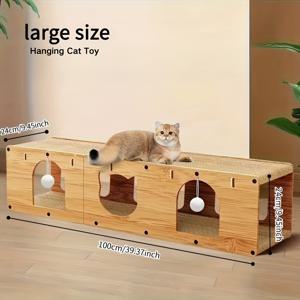 TEMU 이것은 다재다능한, 고양이 터널로, 스크래칭 표면과 장난감 공이 포함되어 있습니다. 튼튼한 골판지로 제작되었기 때문에 고양이가 놀이를 하거나 휴식을 취하고 스크래칭을 하기에 이상적입니다. 두 가지 크기로 제공됩니다: 대형 및 초대형