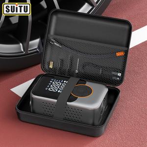 TEMU Situ 고효율 무선 차량용 타이어 공기 주입기. 다기능 미니 에어 컴프레서이며, 보관 가방, 디지털 디스플레이, LED 라이트가 포함된 휴대용 무선 펌프입니다.