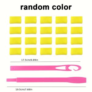 TEMU QQ 롤 20개입 웨이브 없는 컬링 도구, 사용하기 쉬움, 스타일링에 적합, 남녀 모두 긴 머리용 헤어 도구 - 자연스러운 스타일링, 푹신한 웨이브, 볼륨감 있는 텍스처