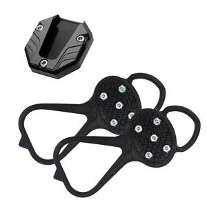 TEMU 1세트 알루미늄 합금 발판 미끄럼방지 패드 범용 확장형 삼각대 + 얼음 눈 미끄럼방지 신발 체인 5톱니 고무 미끄럼방지 못 신발커버 겨울용 스쿠터 라이딩 액세서리