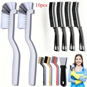 TEMU 10개입 튼튼한 브러쉬 청소 브러쉬 | 주방 싱크대, 컵, 병, 욕실, 화장실, 창문용 긴 손잡이 디자인 - 필수 가정용 청소 도구