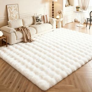 TEMU 고급형 대형 직사각형 안티래빗 플러시 버블 소재 풀커버 인테리어 카펫, 거실 카펫, 침대 옆 카펫, 에어리어 러그용