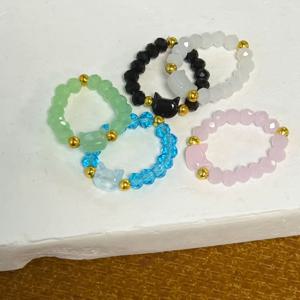 TEMU 5개/세트 고양이 테마 비즈 반지 세트 | 컬러, 연인을 위한 완벽한 발렌타인데이 선물, 착용하기에 적합, 크리스마스/추수감사절 주얼리 선물 (가족용)