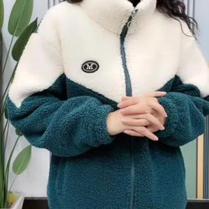 TEMU 여성 캐주얼 스탠드 칼라 지퍼 기모 재킷, 두꺼운 보온 기모 스웨터, 고급 대비 색상 가을 겨울 재킷, 루즈핏 슬림 기모 재킷, 캐주얼, 여행, 통근용 다용도, 가을 겨울에 적합, 일상 겨울 의류, 캐주얼 재킷, 여성 기모 재킷, 대비 색상 재킷, 현대적인 캐주얼 미학, 편안한 안감 원단, 고품질 지퍼 잠금