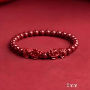 TEMU 액운막이 경면주사 쌍 비휴 팔찌 재물운 건강 행운 부적 금전운 상승 남녀공용 전통 풍수 액세서리 선물용 커플 팔찌