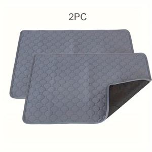 TEMU 강아지용 미끄럼 방지 재사용 가능 매트 2개, 세탁 가능한 강아지 침대 패드, 케이지 매트, 강아지 배변 패드, 훈련 및 실내 사용에 적합|배변패드