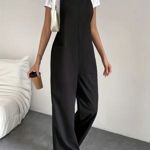 TEMU 8072 더블 숄더 스트랩 스타일리시 점프수트