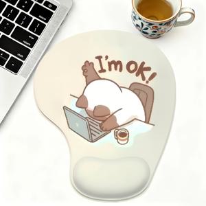 TEMU 카키색 손목 받침 마우스 패드 