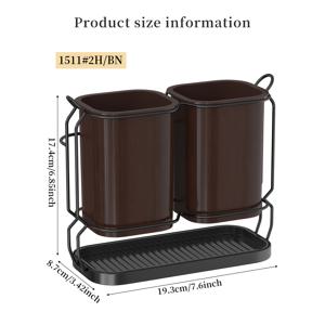 TEMU AMOICHIC 주방 조리 도구 홀더 | 스푼, 칼, 젓가락을 위한 다중 수납 공간이 있는 튼튼한 주철 건조대 | 공간 절약형 현대적인 주방 조리대 정리함, 작은 주방을 위한 스타일리시한 디자인