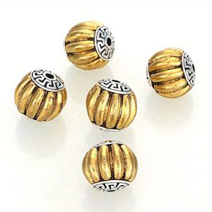 TEMU 5개 12MM 빈티지 골드 실버 더블 컬러 캐스트 메탈 원형 스페이서 할로윈 호박 루스 비즈 목걸이 팔찌 주얼리 제작용, 할로윈 장식 및 수공예 공예품