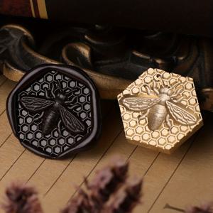 TEMU 꿀벌 디자인의 구리 머리가 있는 왁스 씰 스탬프, 초대장용 빈티지 왁스 씰, 웨딩 봉투, 와인 포장 및 크리스마스 카드 인사말에 적합