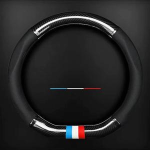 TEMU 파이버 PU 가죽 스티어링 휠 커버, 폭스바겐, 현대, 혼다, BMW 호환, 사계절용 미끄럼 방지 자동차 액세서리