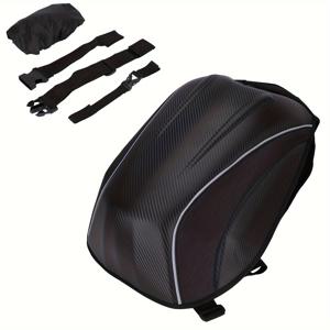 TEMU 남성용 카본 파이버 백팩 하드 쉘 - 대용량, 튼튼한 PVC & 폴리에스테르, 여행, 캠핑 및 사이클링에 이상적