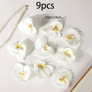 TEMU 9개입 화이트 인조 팔레놉시스 난초 케이크 장식, 웨딩 케이크, 할로윈, 크리스마스 이벤트 & 파티 용품, 크리스마스, 새해, , 파티 이벤트용