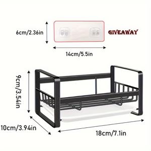 TEMU 1pc 스테인레스 스틸 다용도 벽걸이형 정리 선반, 주방 싱크대 옆 스크러버, 스펀지, 천, 손 비누, 브러시 보관용 작은 사각 선반 - 금속 파이프 미포함.
