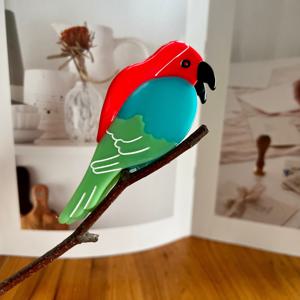 TEMU 우아한 여성용 헤어 클로 클립, 대형 샤크 클립, 고급 헤어핀, 앵무새 디자인 헤어 클로, 아세테이트 플레이트 헤어 클립, 새 동물 시리즈 헤어 액세서리, 독특하고 세련된 헤어 장식