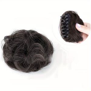 TEMU 우아한 클로 클립 메시 번 헤어피스 - 여성용 자연스러운 합성 포니테일 익스텐션, 일상 및 특별한 날에 완벽함