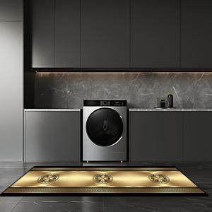 TEMU 호텔용 고급 유럽 스타일 웰컴 러그 1개, 빌라 현관 및 복도용 골든 장식 카펫, 연회실용 스타일리시 세탁 가능한 카펫, 공항 라운지용 소프트 러너 매트