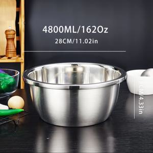 TEMU 1개/2개/3개 두꺼운 스테인리스 스틸 믹싱 볼, 두꺼운 샐러드 믹싱 볼, 가정용 요리 수프 볼, 할로윈, 크리스마스 및 기타 축제용 디저트 및 페이스트리 만들기, 베이킹 도구, 냉장고 및 식기세척기 사용 가능