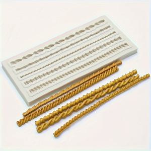 TEMU 유니크한 꼬임 로프 패턴의 실리콘 몰드 1개. 양초 제작, 점토 조형, 수제 소프트 포터리 제작에 적합 - 창의적인 사람들과 장인에게 좋습니다.