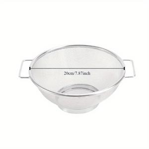 TEMU 1개 스테인리스 스틸 배수 바구니 - 파스타, 야채, 쌀 및 과일 여과용 내구성 있는 금속 체, 편안한 그립 핸들 - 초미세 메쉬 주방 필수품