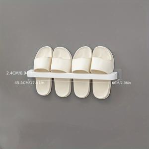 TEMU 벽걸이 신발 정리 랙 - 나무가 아닌, 전기가 필요 없는 플라스틱 슬리퍼 및 신발 보관함, 욕실, 침실, 가정 및 기숙사 사용에 이상적|슬리퍼|신발|신발정리대