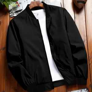 TEMU 남성 캐주얼 패션 솔리드 컬러 베이스볼 자켓