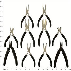 TEMU 10pcs 다기능 보석 장인 세트, 산업 등급 고탄소강, 니켈 도금, 비즈 작업, 와이어 래핑 및 보석 수리에 대한 전문 장인 도구.